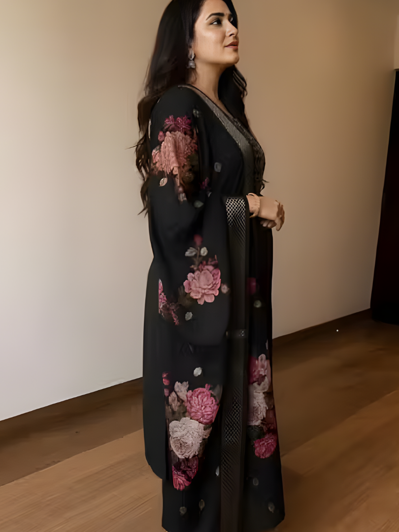 Jet Black rayon slub 3-piece suit set image 4