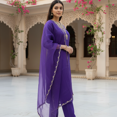 Indigo rayon slub 3-piece suit set image 5