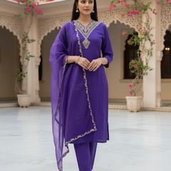 Indigo rayon slub 3-piece suit set image 2