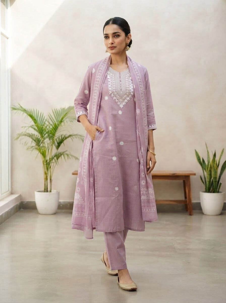Muted Purple rayon slub 3-piece suit set image 6