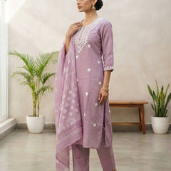 Muted Purple rayon slub 3-piece suit set image 4