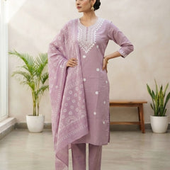 Muted Purple rayon slub 3-piece suit set image 3