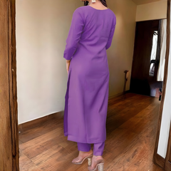 Deep Purple rayon slub 3-piece suit set image 6