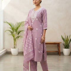 Muted Purple rayon slub 3-piece suit set image 2