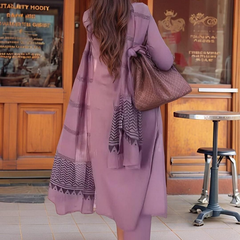Mauve rayon slub 3-piece suit set image 5