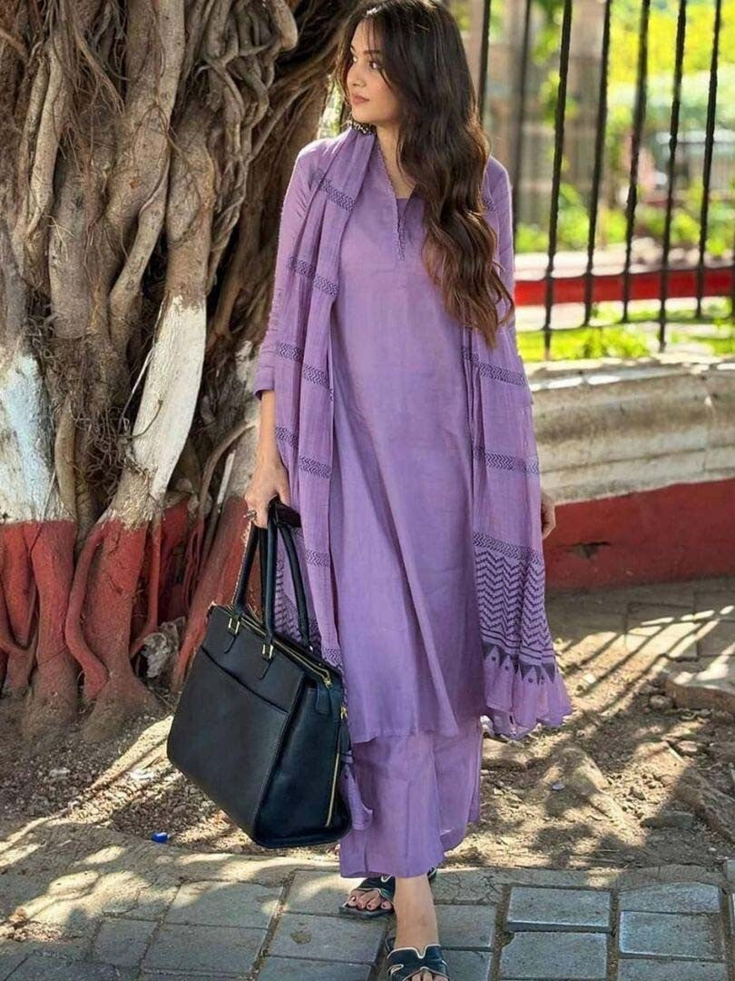 Light Purple rayon slub 3-piece suit set image 2