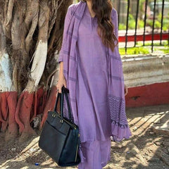 Light Purple rayon slub 3-piece suit set image 2